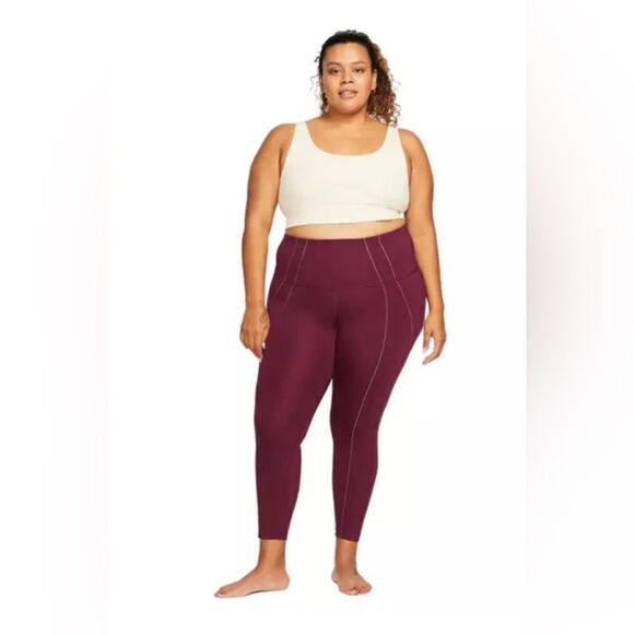 Nike yoga Burgundy high rise 7/8 length leggings sz 3X - Picture 1 of 8